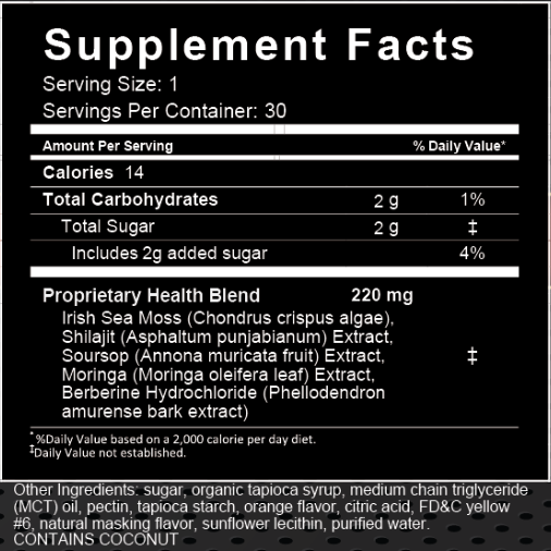Remedi Sea Moss Gummies 30 Day Supply Supplement Facts
